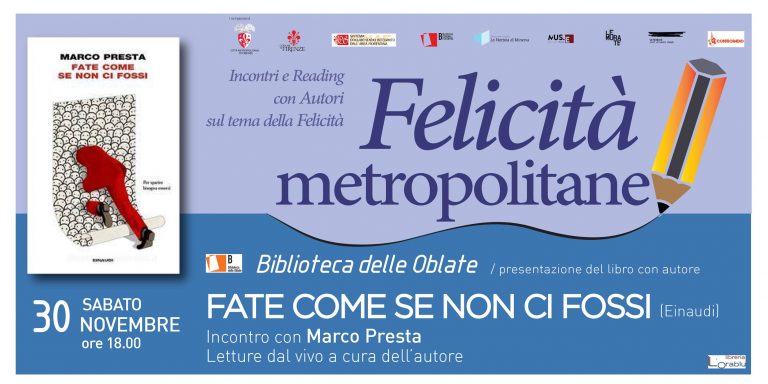 La Nottola di Minerva presenta “Felicità Metropolitane”. Intervista a Marco Presta