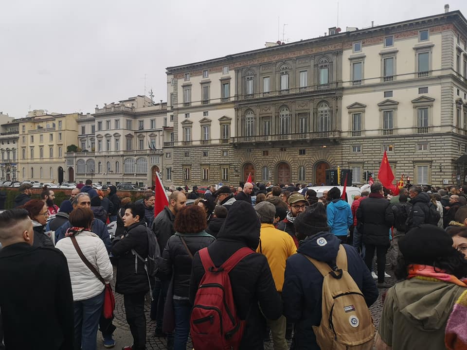 Il presidio su ponte Vespucci